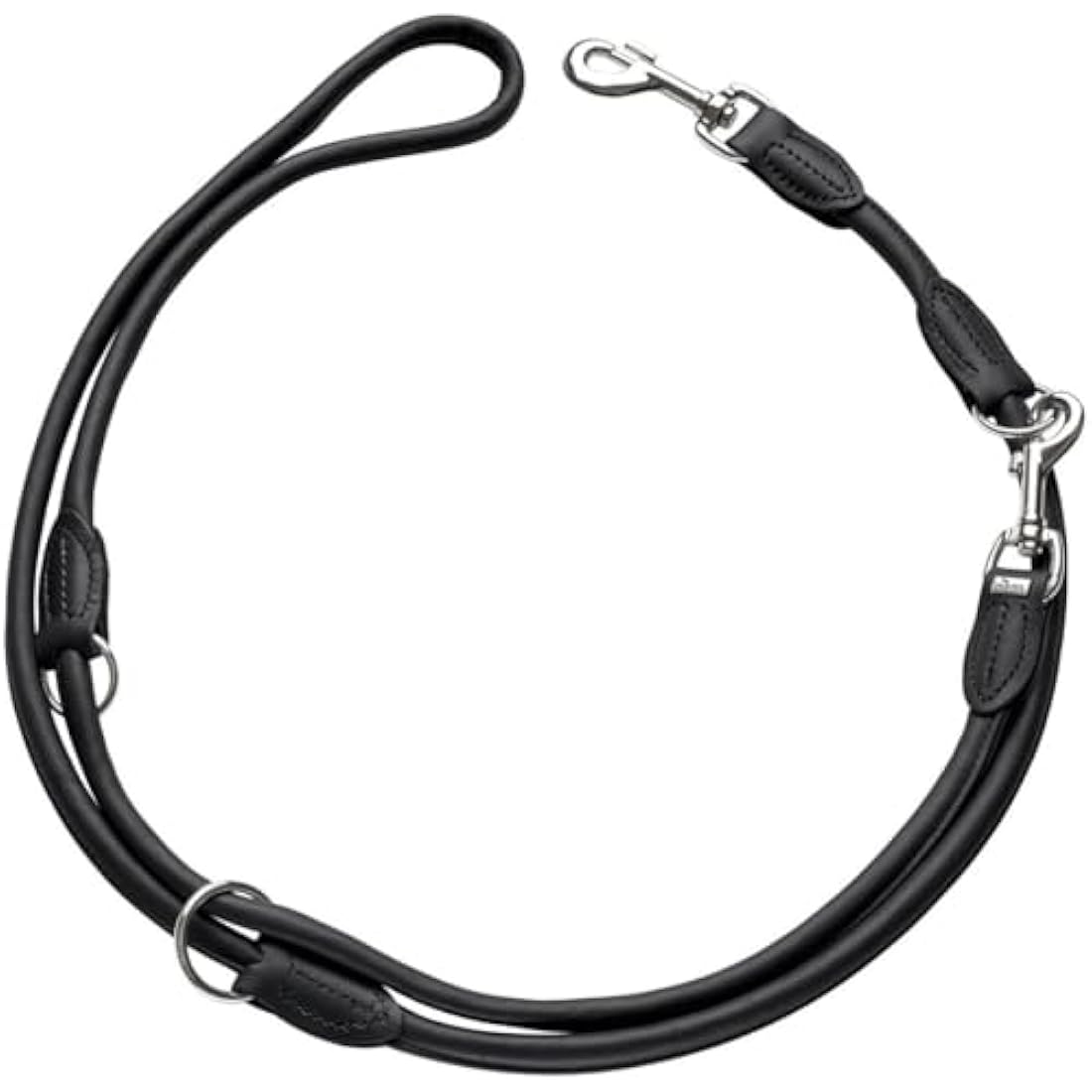 HUNTER Round and Soft Nickel Training Lead Rope, 10 cm x 200 mm, Large, Nappa Black