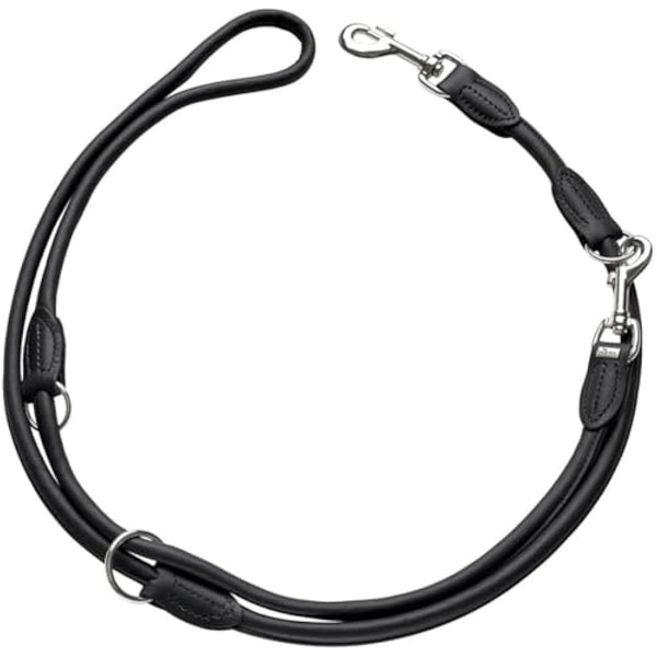 HUNTER Round and Soft Nickel Training Lead Rope, 10 cm x 200 mm, Large, Nappa Black