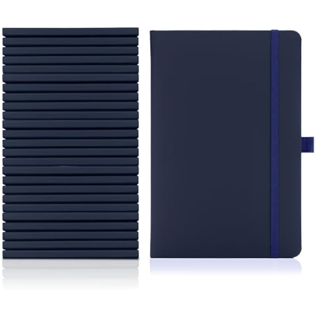 10 x Bulk Pack of Notes London A5 Notebook multipack set with Lined Pages, Pen Loop and Expandable Paper Pocket Hardback Journal New Notepad Note Book Notes Diary Pad (Navy)