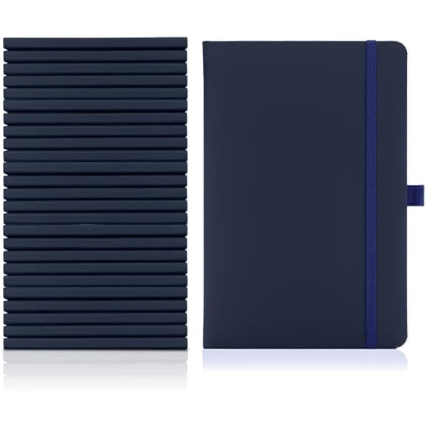10 x Bulk Pack of Notes London A5 Notebook multipack set with Lined Pages, Pen Loop and Expandable Paper Pocket Hardback Journal New Notepad Note Book Notes Diary Pad (Navy)