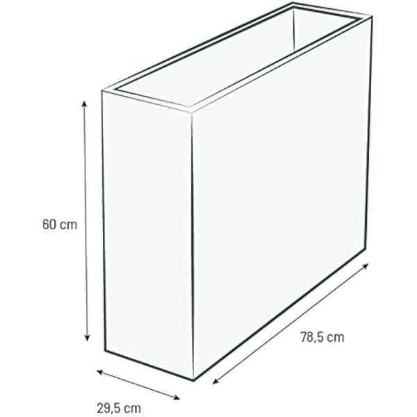 EDA Loft Planter L, Pebble Grey, 78,5 x 29,5 x 60 cm
