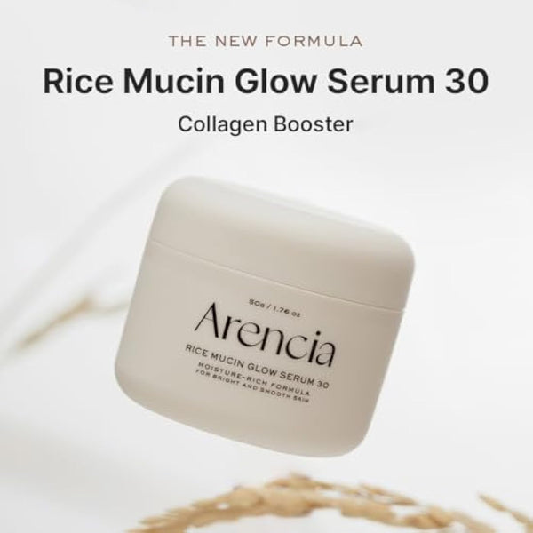 Arencia Rice Mucin Overnight Glow Face Mask Serum 30, 1.76 oz, Plumps Skin with Hyaluronic Acid