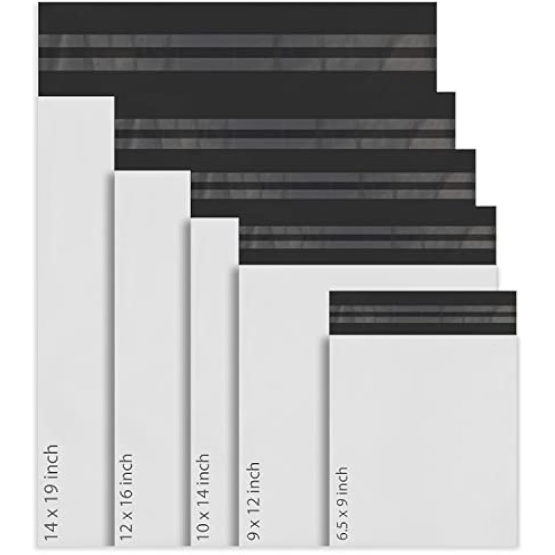 50 Mixed Mailing Poly Postal Self Seal Bags 5 Sizes 10 from Each Red Ember Small to Large Mailing Bags Postage Packaging Assorted Mailers Posting Shipping Post Parcels Package Bags (White)