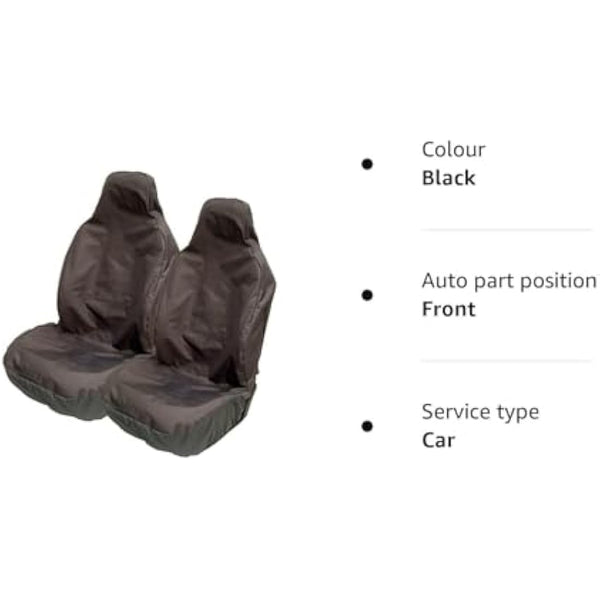 Carseatcover-UK Heavy Duty Black Waterproof Car Seat Covers for BUCKET RECARO SPORTS seats - 2 x Fronts (Airbag Friendly)