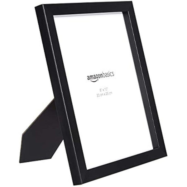 Amazon Basics Rectangular Photo Frame for Tabletop and Wall Display, 2-Pack, Black, 20 cm x 25 cm