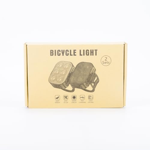 Glangeh Bike Lights Ultra Slim, Rechargeable Bicycle Lights Front and Rear, 4+6 Modes Bike Light, Waterproof IP65 Cycle Lights for Road Safety, 1.5 Hrs Fast Charging Bike Light Cycling Headlights Set