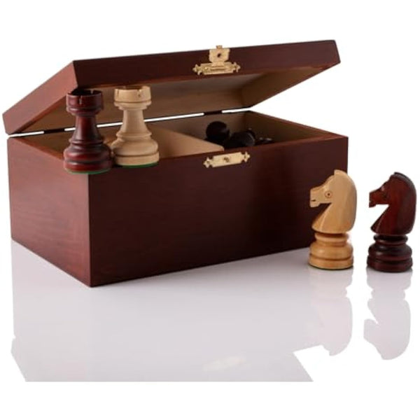 Classic STAUNTON Chess Set NO.7 in Mahogany Box | Master of Chess Wooden Chess Set | Wooden Chess Pieces Only - Handmade Tournament Chess Set Without Chess Table