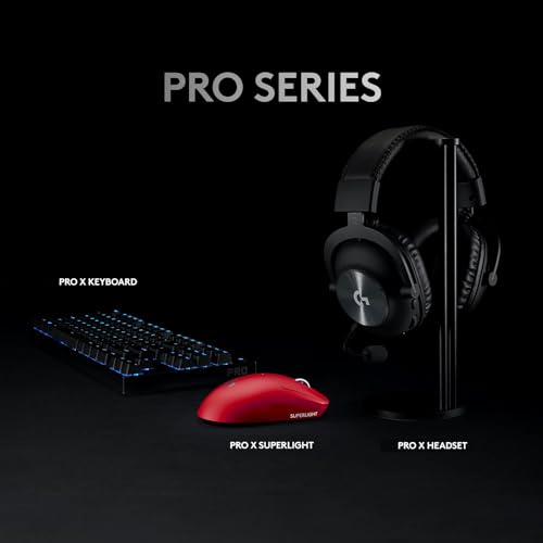 Logitech G PRO X SUPERLIGHT Wireless Gaming Mouse, HERO 25K Sensor, Ultra-light with 63g, 5 Programmable Buttons, 70 hours Battery Life, Zero Additive PTFE Feet, PC/Mac - EWR - Red