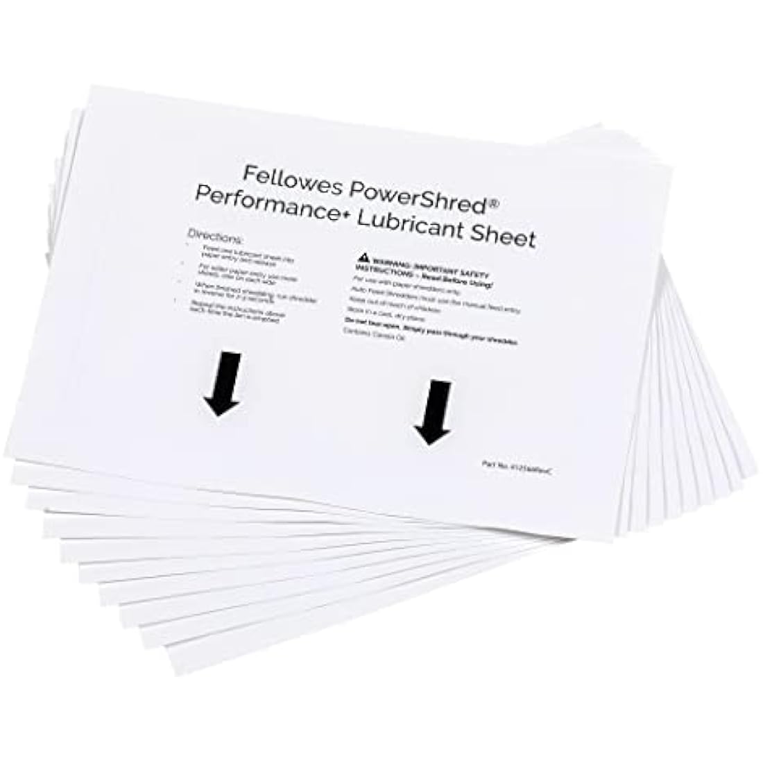 Fellowes 10 Paper Shredder Oil Lubricant Sheets – Powershred Performance+ Easy to Use Shredder Oil Sheets - White