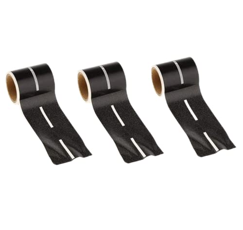 EPRHAY 3 Roll Black Road Tape For Train Cars, Long Race Car Toys Cars Traffic Vehicle Learning Resources, Decoration Mat Raod Table Children Toys Cars Track Remouvable 4.8cmx500cm (2inx16ft)