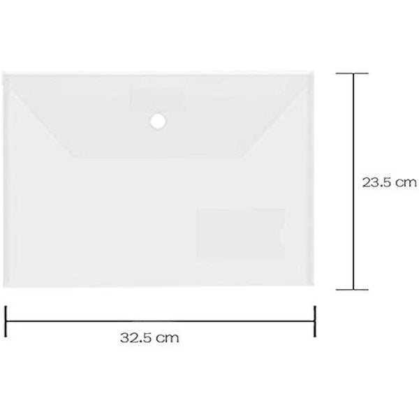 Clear Plastic Wallets A4 Folders Popper Plastic Document Wallets A4 Wallet with Pocket 24 Pack