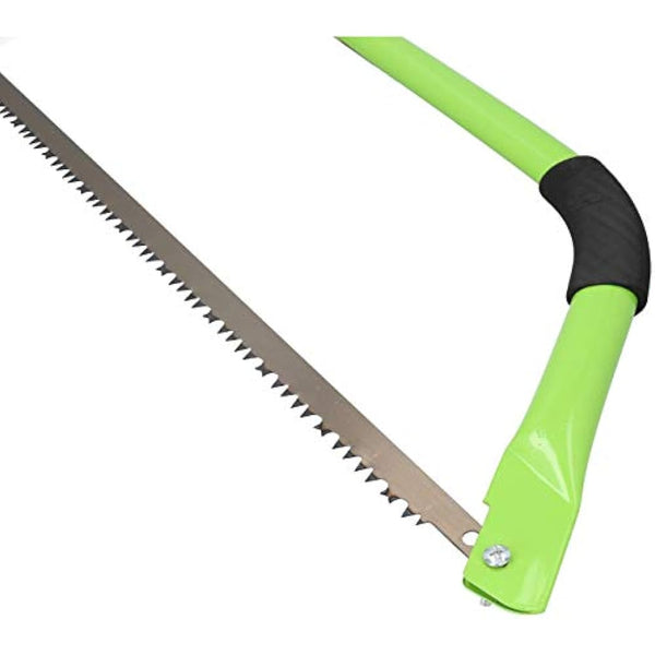 AB Tools 24” Heavy Duty Bow Saw Wood Logs Trees Branches Finger Guard + 6 Blades