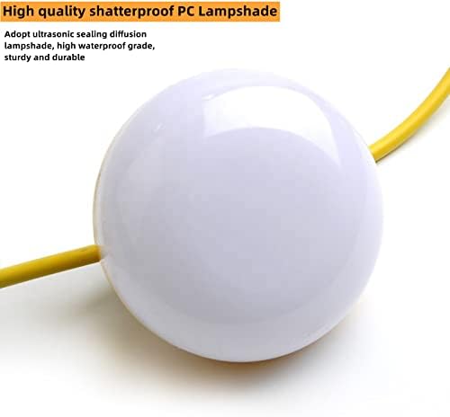 LED Work Light 100FT 100W Construction String Light 10 Integrated Lights 5000LM IP66 Waterproof LED Security Light Industrial Grade for Construction Sites Docks Fishing Boat Tunnel [Energy Class F]