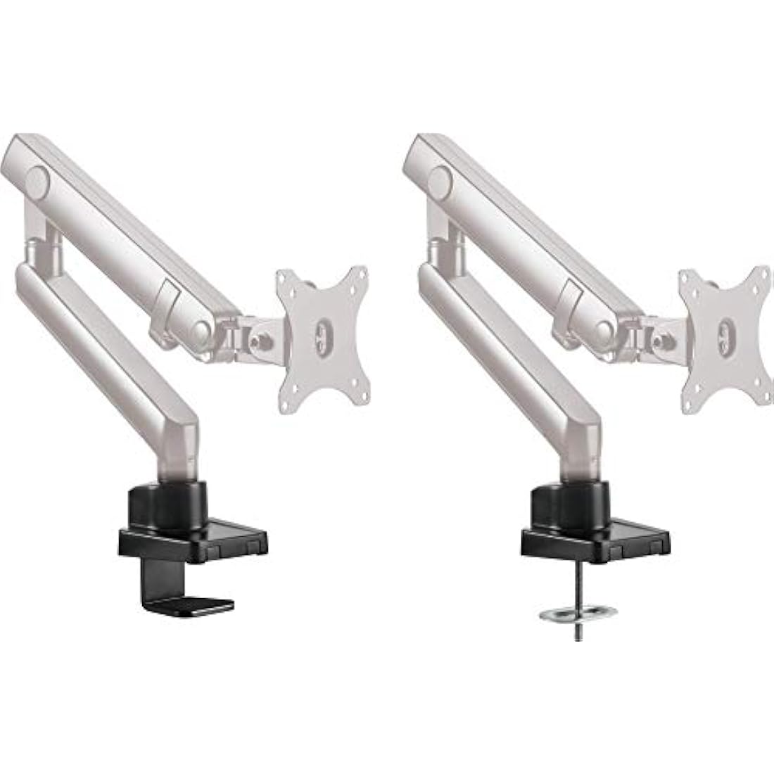 ICY BOX IB-MS313-T Monitor Mount for 1 Display up to 32 Inches (8 kg), VESA 75x75/100x100, Steel Stand, Swivel and Tilt, Table Top/Edge Mount, Black