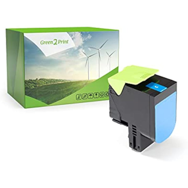 Green2Print Toner cyan 3000 pages replaces Lexmark 80C0H20, 800H2, 80C2HC0, 802HC, 80C2HCE, 802HCE Toner cartridge for Lexmark CX410DE, CX410DTE, CX410E, CX510DE, CX510DHE, CX510DTHE