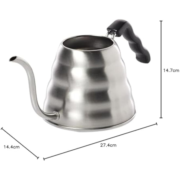 HARIO VKB-120HSV V60 Buono Drip Large Stovetop Stainless-Steel Gooseneck Pour-Over Kettle, 1.2 Litre, Aluminium, Stainless Steel