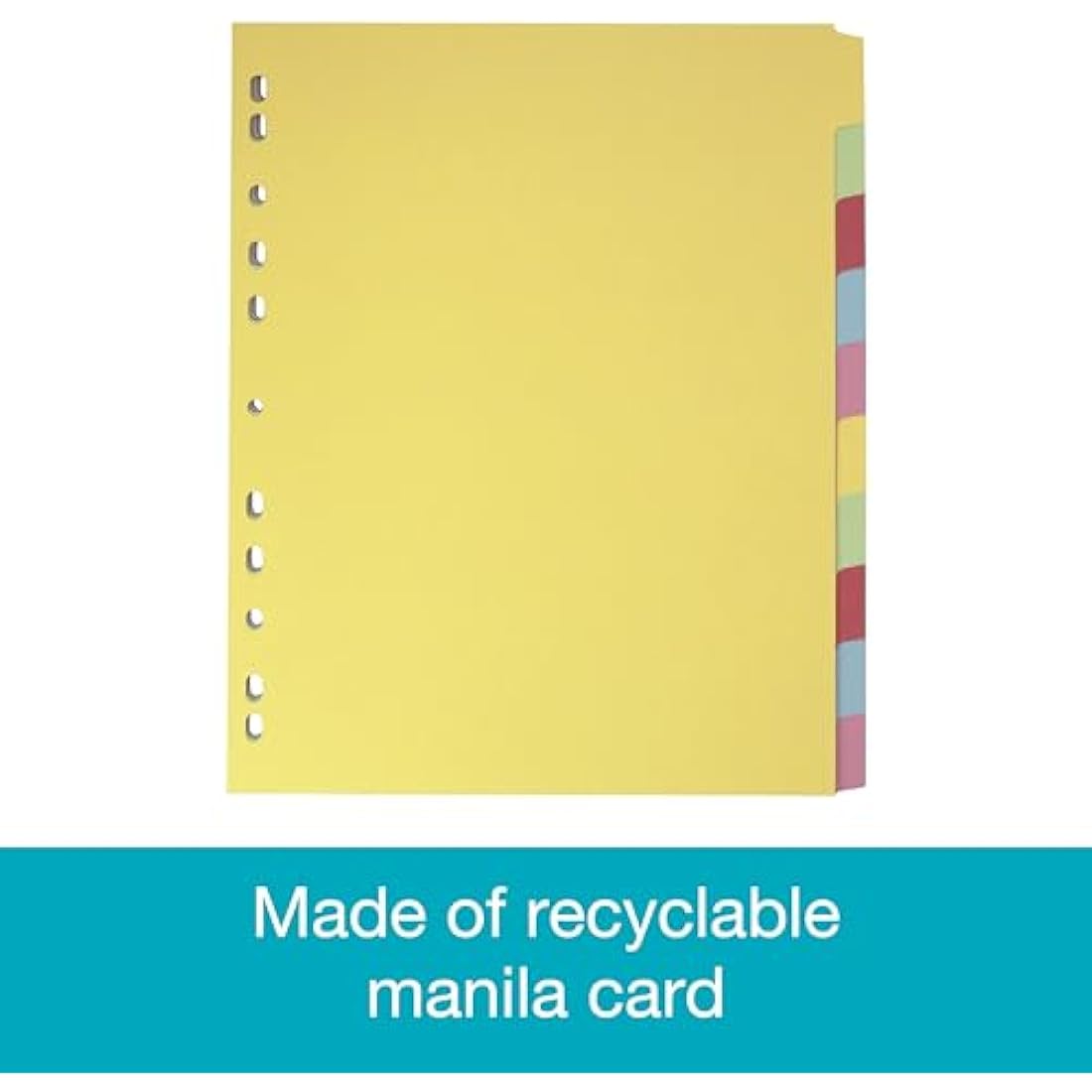 Elba A4+ (Extra Wide), 10 Part Card Dividers, Assorted, 5 Sets