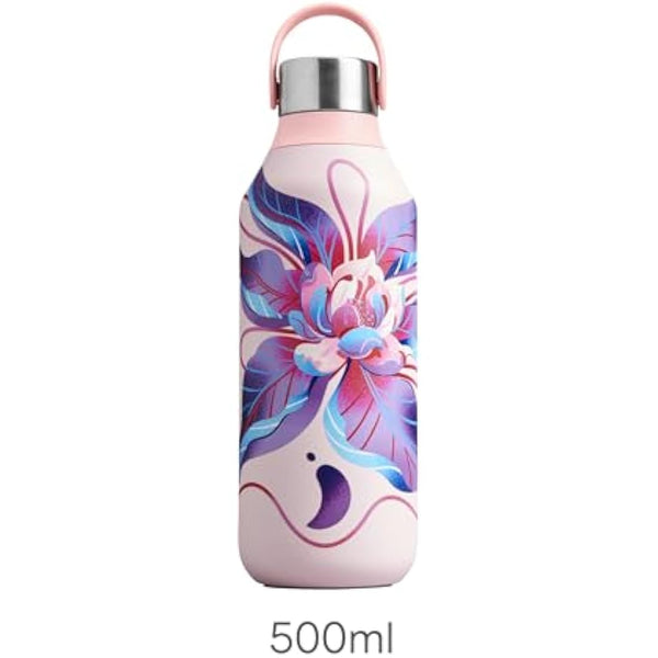 Chilly's Series 2 Water Bottle - Stainless Steel Thermal Bottles with Double Wall Vacuum, Soft Collar & Carry Loop - 24hrs Cold, 12hrs Hot - For Office, Home & Travel - Available in 350ml, 500ml & 1L