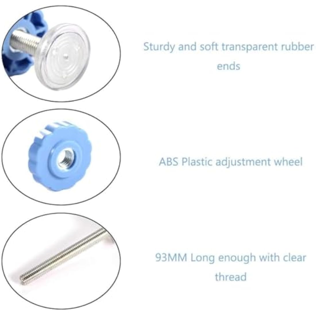 4 Pack Pressure Mounted Baby Gates Threaded Spindle Rods M10 Walk Thru Gates Accessory Screw Bolts Kit for Baby Safety Gates Pet Dog Gate Stair Gates(Blue)