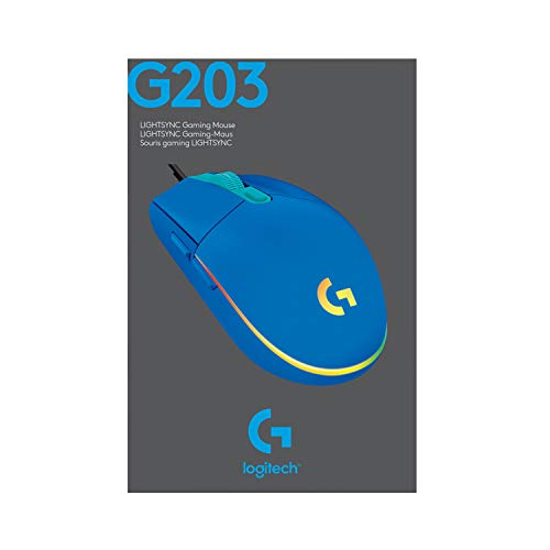 Logitech G203 LIGHTSYNC Gaming Mouse with Customizable RGB Lighting, 6 Programmable Buttons, Gaming Grade Sensor, 8K DPI Tracking, Lightweight - Lilac
