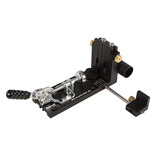 Trend Pocket Hole Jig Pro Kit with Pocket Hole Jig, Support Rods & End Stops, Face Clamp, HSS Drill Bit & Depth Collar, Square Drive Bits, 100 Screws & Storage Case, PH/JIG/AK , 12.7-38mm