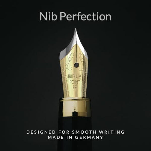 Wordsworth & Black Fountain Pen Set, Luxury Bamboo Wood - Extra Fine Nib, Gift Case; Includes 6 Ink Cartridges, Ink Refill Converter -Journaling, Calligraphy; Drawing, Smooth Writing [Rosewood]