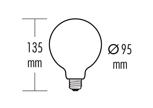 greenandco E27 G95 LED Vintage Filament Bulb Silver Grey 5W 200lm 1800K Extra Warm White 360 230V, no Flicker, not dimmable, 8-Pack