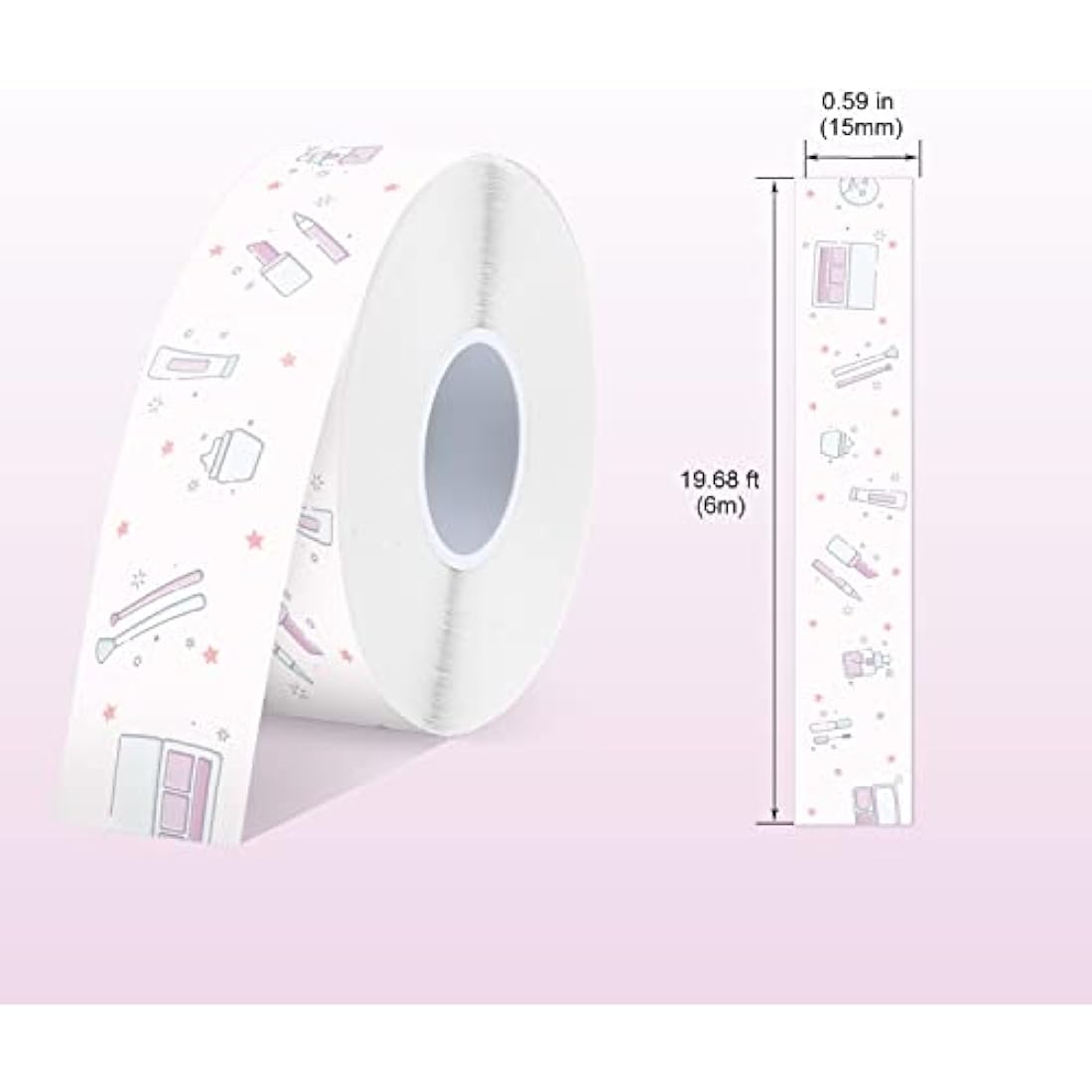 SUPVAN E10 & E11 & E16 Label Maker Tape, 15mm × 6m Genuine Continuous Laminated Thermal Label Tape Refill, Waterproof Oilproof Child-Safe Durable Auto Detect Labels, Black on Cosmetics