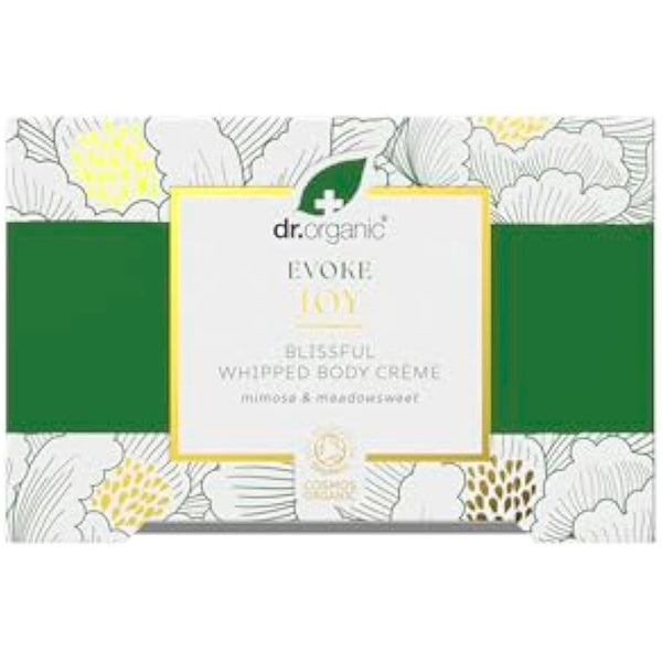 Dr Organic Evoke Joy Blissful Whipped Body Crème, Hydrating Body Cream, 24-Hour Moisturisation, with Mimosa & Meadowsweet, Certified Organic, 200ml
