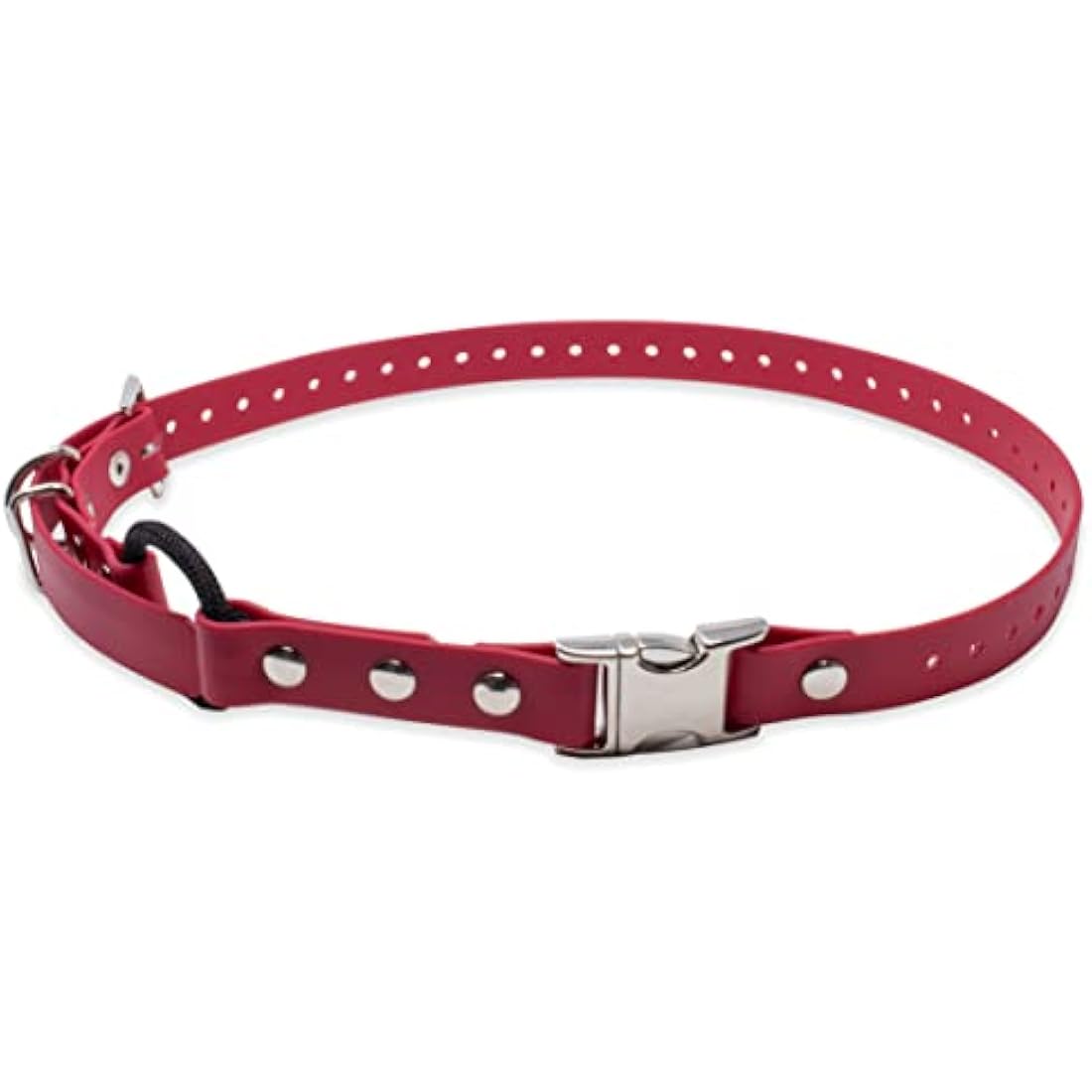 Educator Quick Snap Bungee Dog Collar, Biothane, Waterproof, Odorproof, Easy Connect and Disconnect Clasp and D Ring with Comfort Bungee Loop, Adjustable for Custom Fit, 3/4-Inch, Red