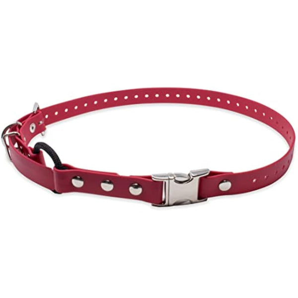 Educator Quick Snap Bungee Dog Collar, Biothane, Waterproof, Odorproof, Easy Connect and Disconnect Clasp and D Ring with Comfort Bungee Loop, Adjustable for Custom Fit, 3/4-Inch, Red