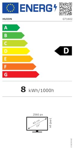 HUION Kamvas Pro 16(4K) UHD Graphic Tablet with Screen, 15.6-inch Monitor Full-Laminated Anti-Glare, Tilt Function 8192 Battery-Free Stylus PW517 for PC, Mac, Android