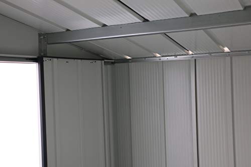 Duramax ECO 8 x 8 (6.35 m2) Metal Garden Storage Shed, Hot-Dipped Galvanized Metal Garden Shed, Tool Storage Shed, Strong Reinforced Roof Structure, Maintenance-Free Metal Shed, Anthracite