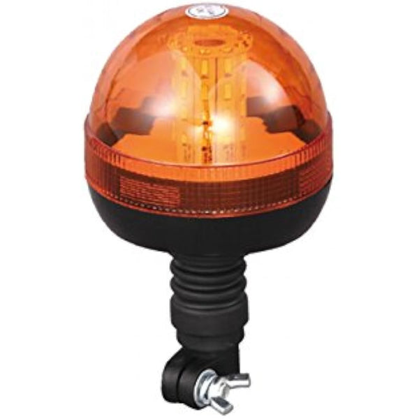 Maypole 12/24V 40x3W LED Amber Flashing Warning Beacon Flexi DIN Pole for Vans, Tractors, Recovery Vehicles, Forklifts