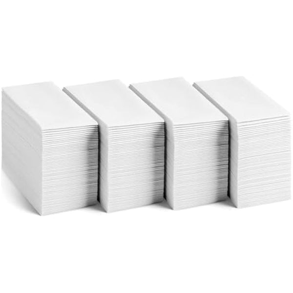 JINYUDOME Disposable Bathroom Guest Towels, Linen Feel Napkins, Cloth Like Hand Towels, Party Napkin, Soft and Durable, Ideal for Party Activities, Wedding and Daily Home Use, Pack of 200, White