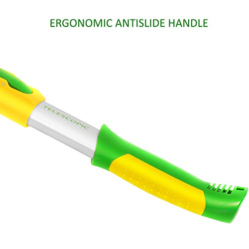 GR?NTEK Telescopic Hedge Shears Q-32, Adjustable 680-825 mm, Teflon Coated and Extra Hardened Blade, Anti-Slip Handles with Anti Shock Buffer