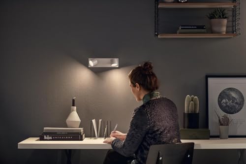 Philips myLiving Star WarmGlow Dimmable LED Spotlight, 2 x 4.5 W LED Light, Instant Start, Easy Installation - White Twin Spot Bar