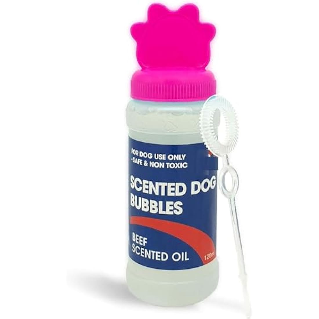 120 ml Blowing Bubbles for Dogs that contains SCENTED in BEEF and PEANUT BUTTER for Pet Interactive Play (PEANUT BUTTER, Pink (120 ml))