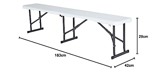 LIFETIME 80305 6 Ft/1.83 m Fold in Half Bench, White, 9.8 cm*96.0 cm*30.5 cm