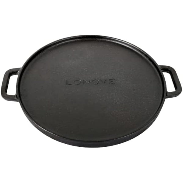 Double Sided Cast Iron Griddle Pan for BBQ - 30 cm