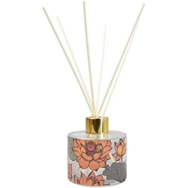 150ml Glass Reed Diffuser With Thai Lotus Flower Scent | Home Fragrance Reed Diffuser Set | Scented Oil Room Diffuser - Aroma Gift