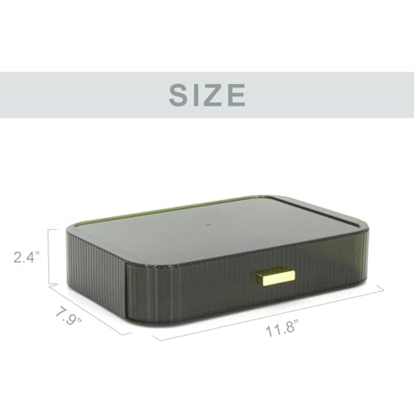 Womanht Makeup Organizer Drawers Stackable, Bathroom Vanity Organizers and Storage, Great for Cosmetics, skincare, Lipsticks, Nail Care (Green,1 Drawer)