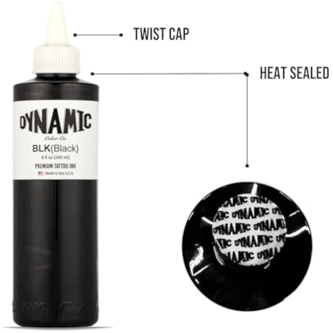 Dynamic color co. Tatto Ink 240ml 8oz for Tattoo Lining & Shading