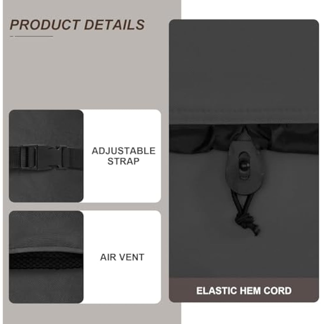 ULTCOVER Waterproof 600D Polyester Square Hot Tub Cover Outdoor SPA Covers 95 x 95 inch, Black