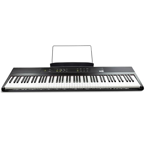 RockJam 88 Key Digital Piano with Full Size Semi-Weighted Keys, Power Supply, Sheet Music Stand, Piano Note Stickers & Simply Piano Lessons