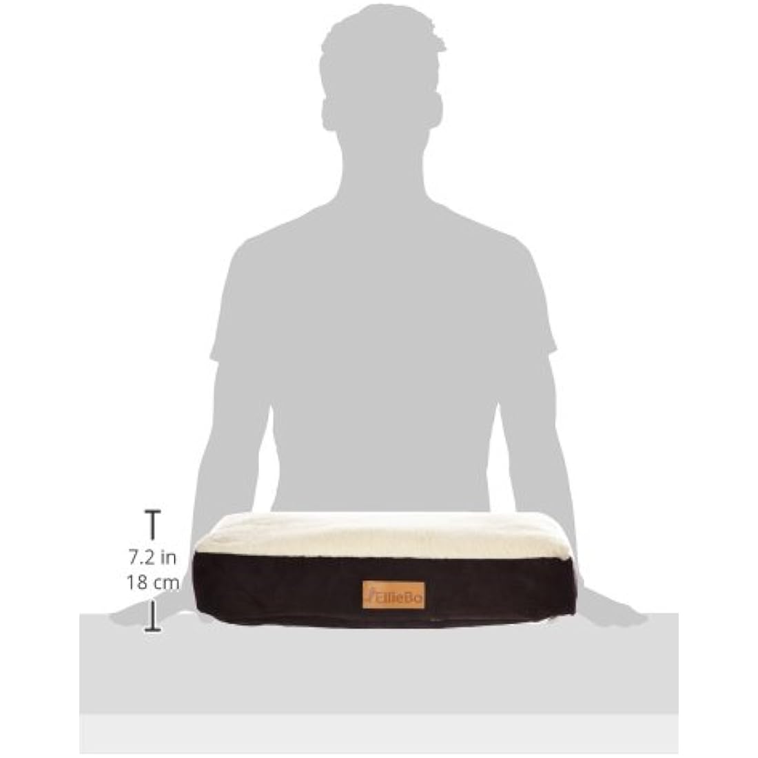 Ellie-Bo Large Dog Bed for 36-inch Dog Cage/Crate - Black Faux Suede/Sheepskin