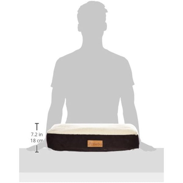 Ellie-Bo Medium Dog Bed for 30-inch Dog Cage/Crate - Black Faux Suede/Sheepskin