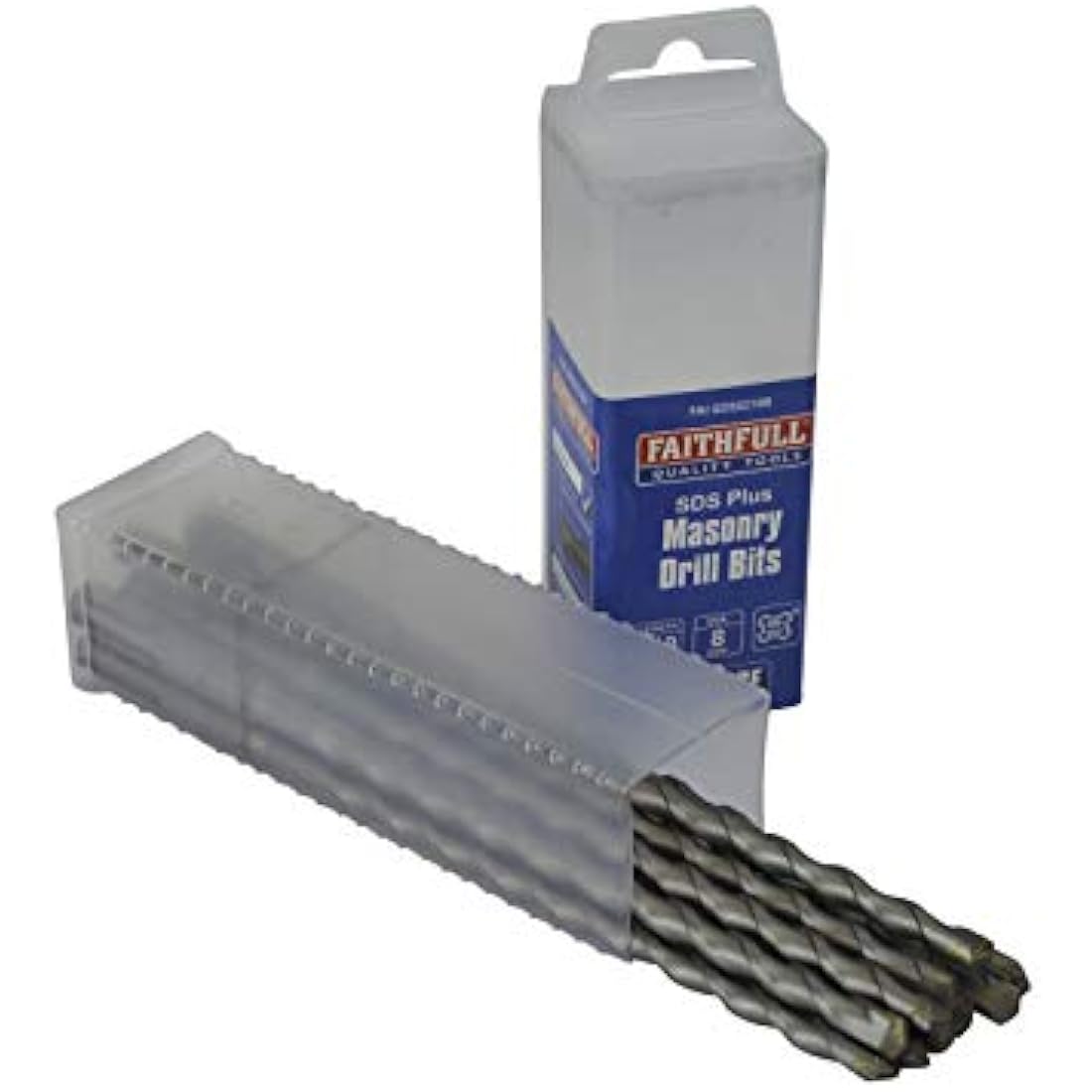 Faithfull FAISDS10210B SDS Masonry Drill Bit 10 mm x 150 mm WL x 210 mm - Bulk pack of 10 Silver