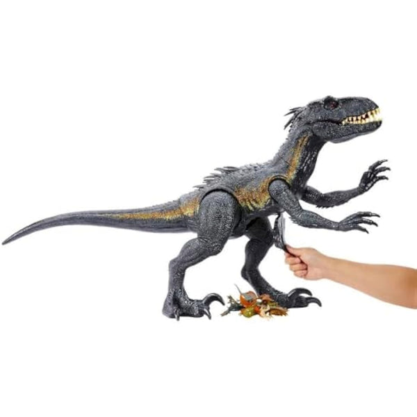 Mattel Jurassic World: Fallen Kingdom Giant Dinosaur Toy, Super Colossal Indoraptor, Swallows Mini Figures, 3 Feet Long Authentic Figure, HKY14