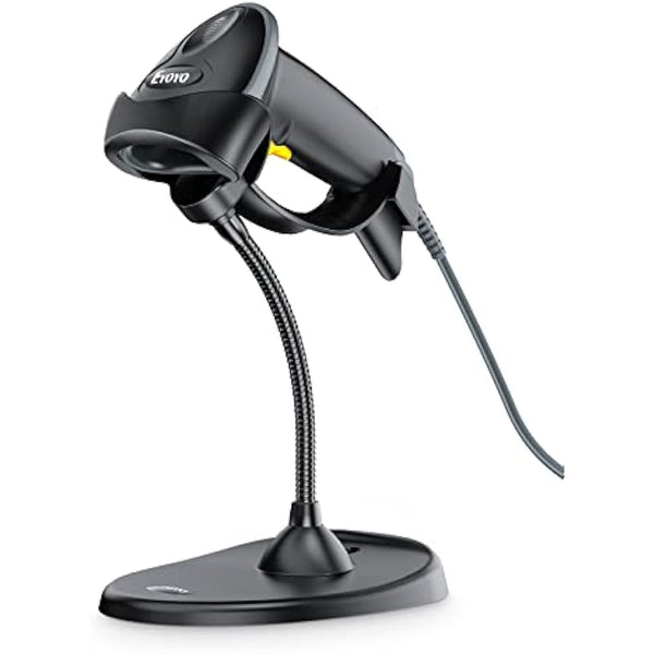 Eyoyo Handheld 2D Barcode Scanner with Gooseneck Stand, Automatic USB Wired QR Code Scanner Bar Code Reader Support Screen Scanning for PC POS System Library Store Supermarket Check-Out, Inventory…